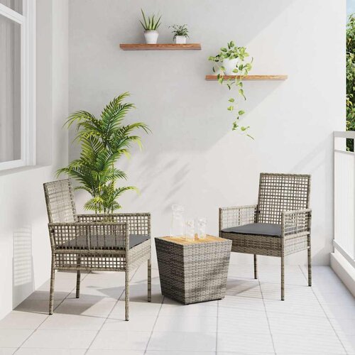 Bistro set za vrt 3 pcs Siva poliratan Cene