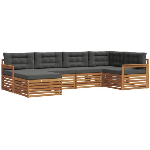  Set vanjskih sofa 6 kom. Prirodna i antracit 327 x 168,5 x 73 cm Slike
