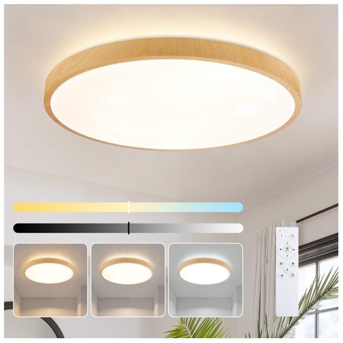  Brilagi-LED prigu&scaron;iva svetiljka GLASS POOL DOUBLE LED/80W/230V 60 cm u dekoru drveta + daljinski upravljač Cene