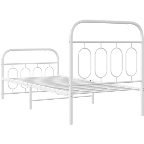  Metalni okvir kreveta uzglavlje i podnožje bijeli 80x200 cm Slike
