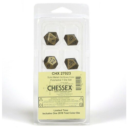 Chessex kockice - polyhedral - solid metal old brass (7) Cene
