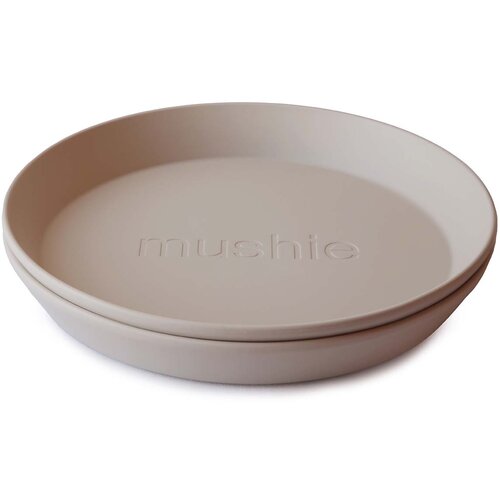 Mushie Round Dinnerware Plates tanjur Vanilla 2 kom Slike
