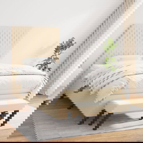  The Living Store Box spring postelja z vzmetnico krem 100x200 cm blago - Box Spring Postelja, (21514577) Slike