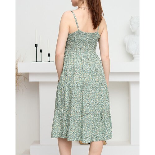 Resti Green short dress with a tiny floral pattern - Clothing Cijene