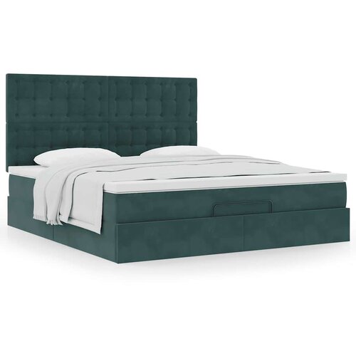  Otomanski posteljni okvir z vzmetnicami zelen 180x200cm žamet, (21653336) Slike