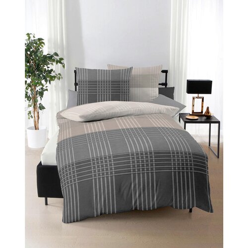 Kaeppel POSTELJNINA Zones 140/200 cm bombažni flanel siva Cene