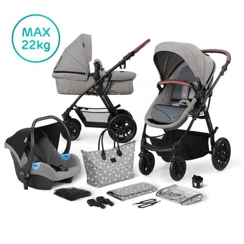 Kinderkraft xMOOV dečija kolica 3u1 – siva M534A5E Slike