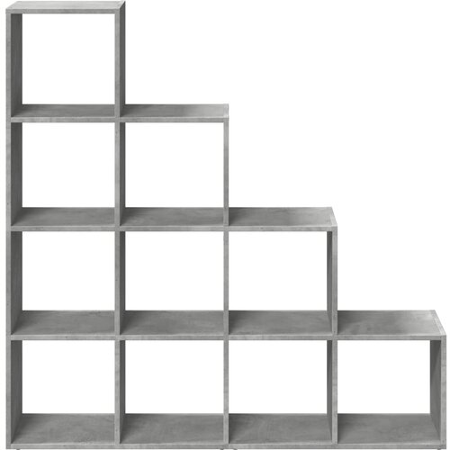  Pregrada/regal za knjige 4 razine sivi 131,5x29x131,5 cm drveni Slike