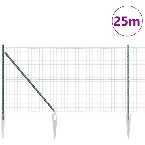 Euro ograda s &amp;scaron;picama 25 x 1 m Čelik premazan PVC-om Zelena Slike
