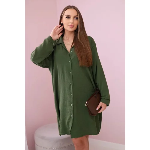 Kesi Long shirt with khaki viscose