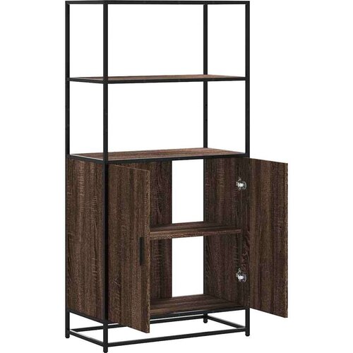 VidaXL Visoka ploča smeđi hrast 68x35x139 cm Konstruirano drvo i metal Slike