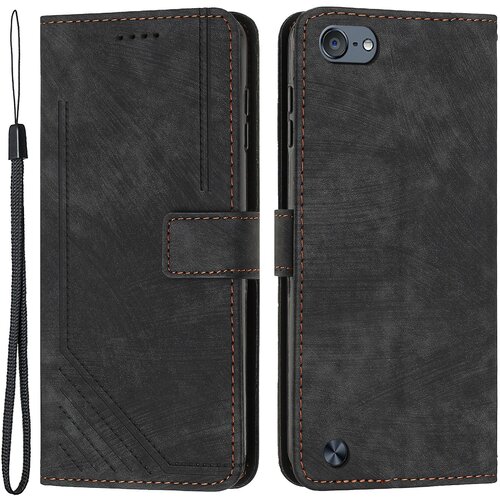 INORCO Za iPod Touch 5/6/(2019) Telefonska torbica PU usnjeno stojalo Denarnica Skin-touch Lines Inprinted Cover, (22034004) Cene