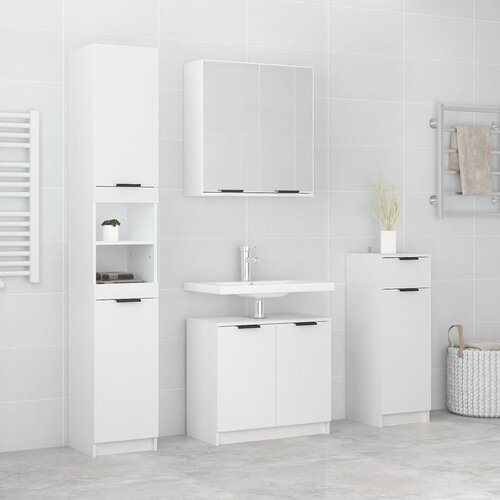 vidaXL 4-dijelni set kupaonskih ormarića bijeli od konstruiranog drva | shoptok.hr