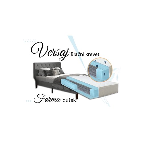  Versaj Bračni Krevet 216X164X108 cm - Sivi + Forma Du&scaron;ek za Bračni krevet 160x200 cm Cene