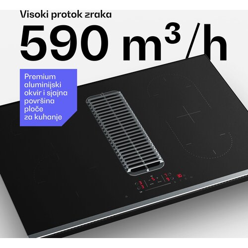 Klarstein Verosteel indukcijska kuhalna plo&amp;scaron;ča z vgrajeno napo, elegantna, minimalistična, zmogljivost 8400W, 80 cm Slike