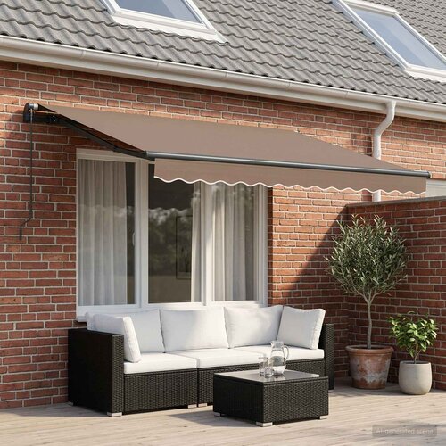  Povlačivi tende Sivosmeđa 450 &times; 350 cm Poliester i aluminij Cijene