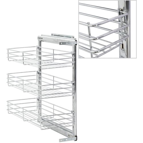 VidaXL Izvlečna kuhinjska ko&amp;scaron;ara 3-nadstropna srebrna 47x25x56 cm Slike