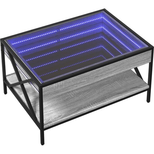  Stolić s beskonačnim LED svjetlima boja hrasta 70x50x38 cm Slike