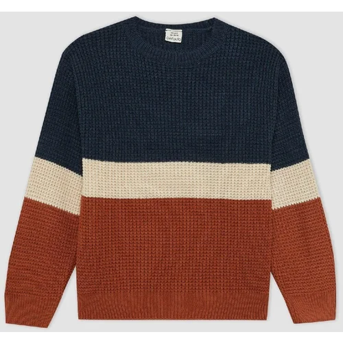 Defacto Boy's Crew Neck Knitwear Sweater