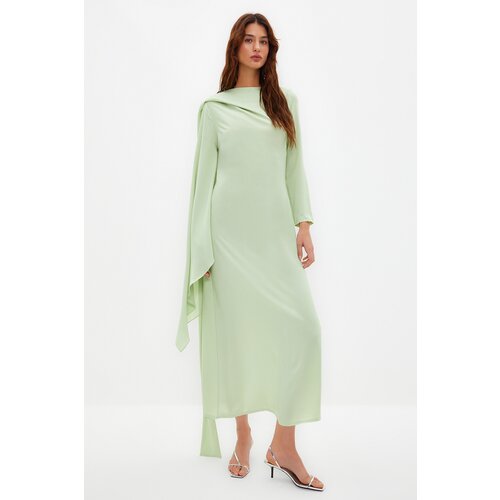 Trendyol Light Green Shawl Detailed Evening Dress Slike