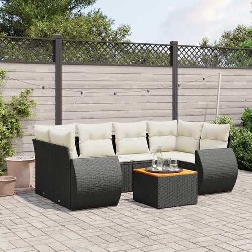 vidaXL 7-dijelni set vrtnih sofa od poliratana s jastucima crni Cijene