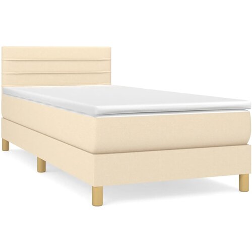  Krevet s oprugama i madracem krem 90 x 200 cm od tkanine Cijene