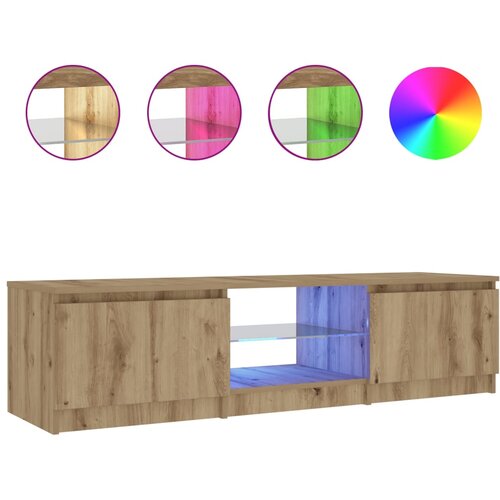 Maison Chic TV omarica - TV stojalo - Televizijska omarica z LED artisan hrast 140x40x35,5 cm inženirski les, (21701585) Cene