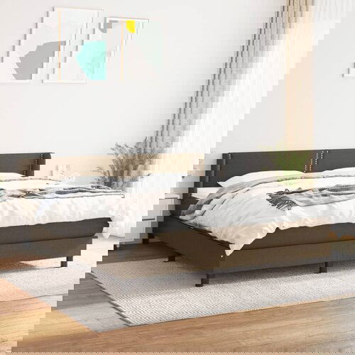  The Living Store Box spring postelja z vzmetnico temno rjava 160x200 cm blago - Box Spring Postelja, (21521442) Cene