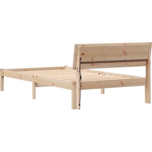 vidaXL krevetna konstrukcija smeđa 75 x 190 cm čvrsta borova drva Cene