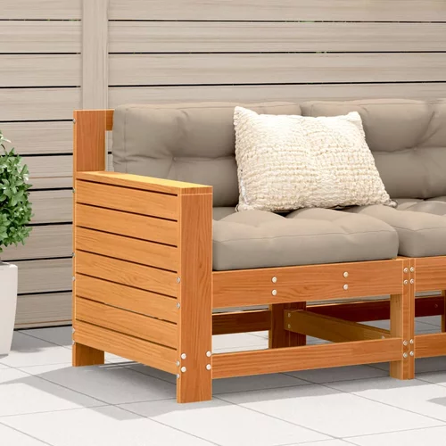 vidaXL Vrtna sofa s naslonom za ruke smeđa 69x62x70 5 cm od borovine