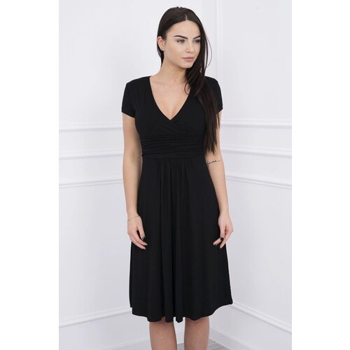 Kesi Dress cut under the bust, long sleeve, short sleeve black Slike