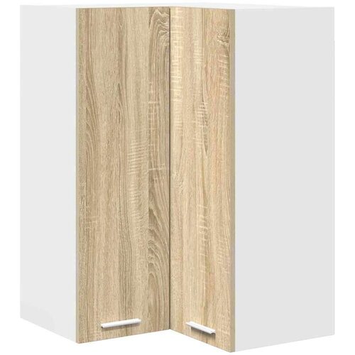 VidaXL viseći ormarić zidne riga sonoma hrast i bijela 57 x 57 x 80 cm Slike