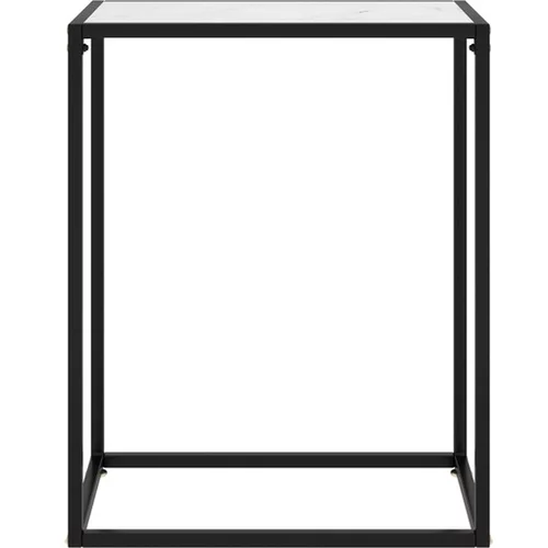  Konzolna mizica bela 60x35x75 cm kaljeno steklo