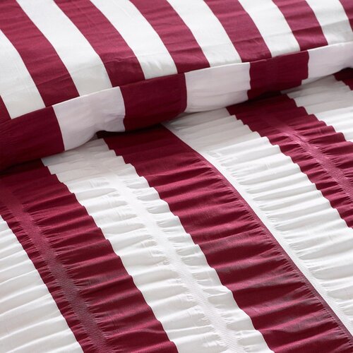 Catherine Lansfield Temno vijolična enojna posteljnina 135x200 cm Seersucker Frill Stripe &amp;ndash; Slike