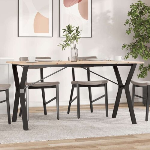  Blagovaonski stol Y-oblika 160x80x75 cm od borovine i željeza Slike