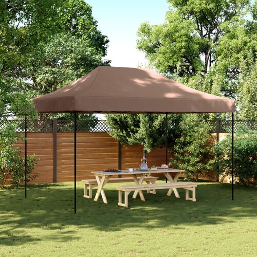 vidaXL Zložljivi pop-up šotor za zabave rjav 410x279x315 cm Cene