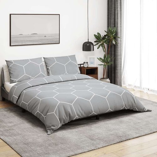 VidaXL Set posteljine za poplun sivi 140 x 200 cm pamučni200x200 Slike