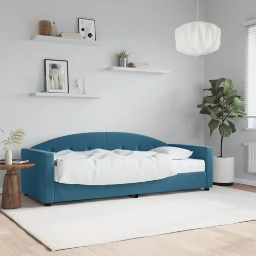  Dnevni krevet s madracem plavi 80 x 200 cm baršunasti