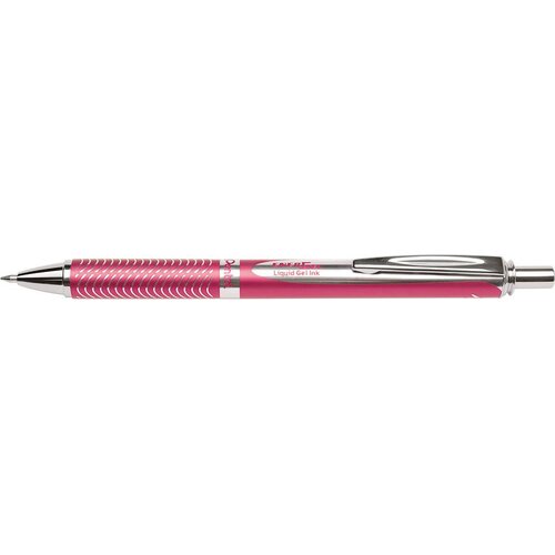 Pentel Gel olovka EnerGel BL407 0,7 mm, rozo metalno tijelo, crna tinta Slike