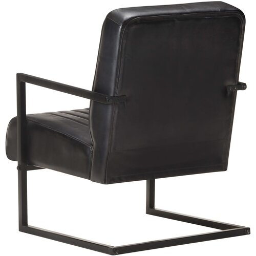  Konzolna fotelja od prave kože crna Slike