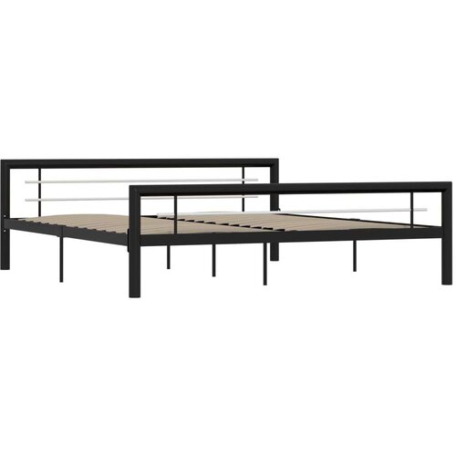  za krevet crno-bijeli metalni 180 x 200 cm Slike