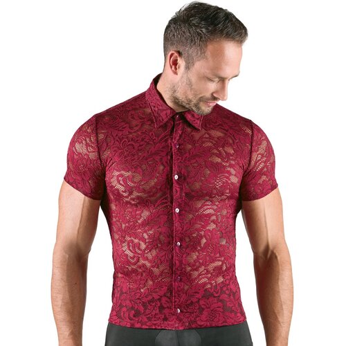 Svenjoyment Floral Lace Transparent Shirt 2161966 Red M Slike