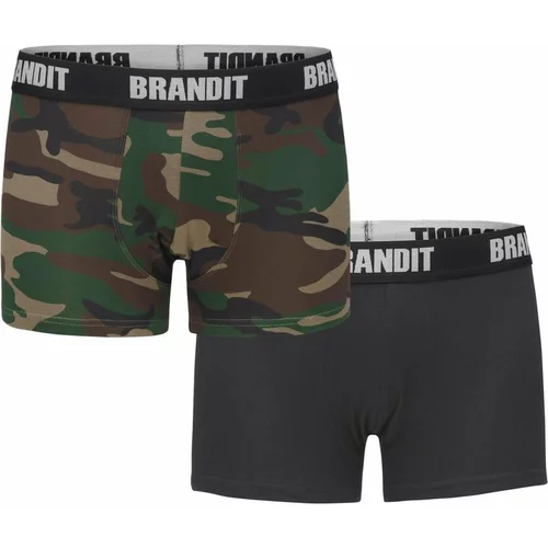 Brandit Logo 2er Pack Boxer Shorts woodland/black