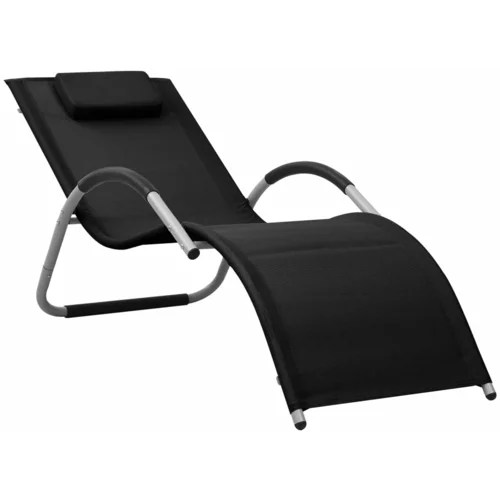  Ležaljka za sunčanje od tekstilena crno-siva