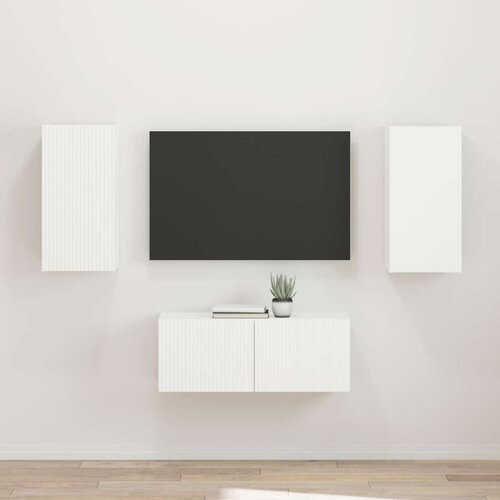  Set TV komoda Zidne 2 pcs Bijelo Konstruirano drvo Cene