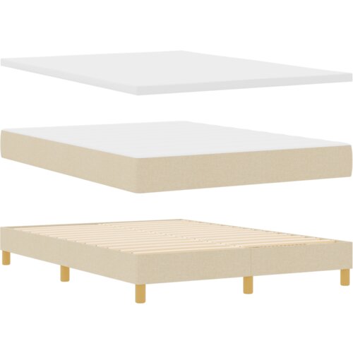  Krevet s Box Springom i Madracem krem 140x200 cm tkanina Cene