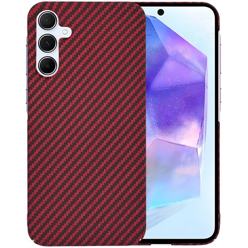 Techsuit Za&scaron;titna maska s karbonskim uzorkom za Samsung Galaxy A55 - Crvena Cijene