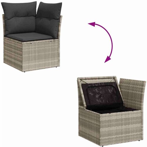 VidaXL Sjedeća garnitura za vrt 8 pcs Svjetlosiva 319 x 209 x 85 cm Slike