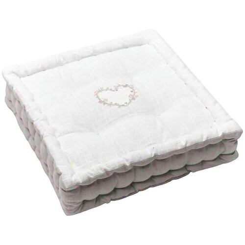 Today Blazine Coussin de sol Charme blanc brod&eacute; Bela Cene