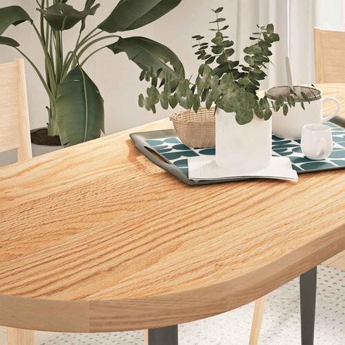 VidaXL Stolna ploča 140x60x4 cm od ovalna masivna hrastovina Slike